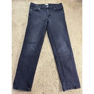 Loft Outlet Jeans Women 4 Boyfriend Straight Leg Hi-Rise Black Denim